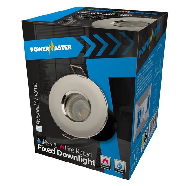POWERMASTER FIRE RATED IP65 DOWNLIGHT CHROME