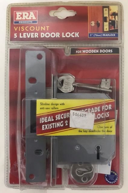 ERA 3" 5 LEVER BRASS DEADLOCK