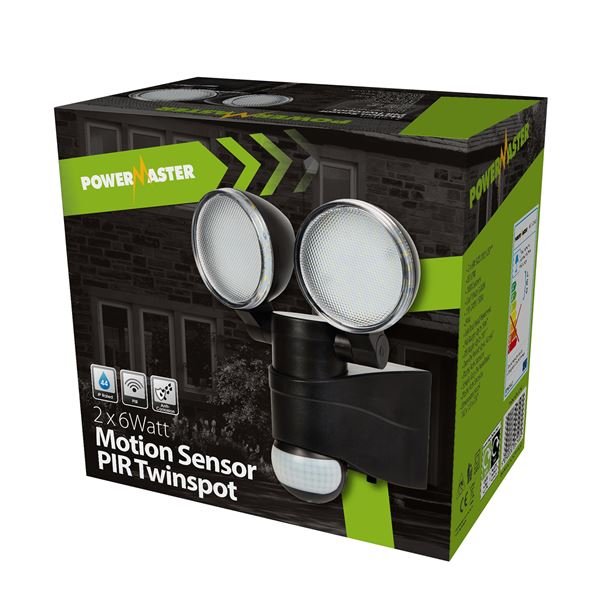 POWERMASTER 5W LED TWIN SPOTLIGHT WITH PIR